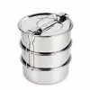 3lü Metal Sefer Tası - Paslanmaz Çelik - 16 cm