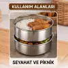 3lü Metal Sefer Tası - Paslanmaz Çelik - 16 cm