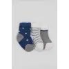3Lü Penye Erkek Soket Çorap 10111 İndigo