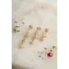 3 lü Set Küpe Gold Renk Kutup Yıldızı Detaylı