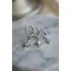 3 lü Set Küpe Gümüş Renk Kutup Yıldızı Model