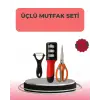 3 Parçalı Çok Fonksiyonlu Mutfak Makas Seti – Paslanmaz Çelik, Ergonomik Tasarım