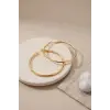 316L Çelik Gold Renk 46 mm Halka Küpe
