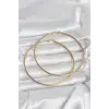 316L Çelik Gold Renk 80 mm Kadın Halka Küpe