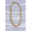 316L Çelik Gold Renk Arpa Model Kolye 5886