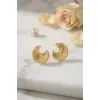 316L Çelik Gold Renk Ay Model Kadın Küpe