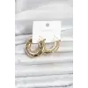 316L Çelik Gold Renk Bambu Model Halka Kadın Küpe