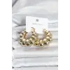 316L Çelik Gold Renk Bombeli Halka Model Kadın Küpe
