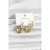 316L Çelik Gold Renk Bombeli Halka Model Kadın Küpe