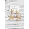 316L Çelik Gold Renk Deniz Yıldızı Model Kadın Küpe