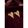 316L Çelik Gold Renk Kalp Model Küpe