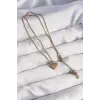 316L Çelik Gold Renk Kalp Model Love Kolye 5886