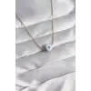 316L Çelik Gold Renk Mineli Nazar Model Kolye