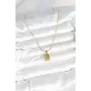 316L Çelik Gold Renk Mini Külçe Altın Model Kolye 5886