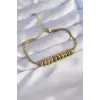 316L Çelik Gold Renk Oval Figürlü Bileklik