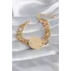 316L Çelik Gold Renk Reşat Altın Model Samanyolu Kadın Bileklik