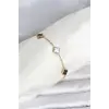 316L Çelik Gold Renk Siyah Beyaz Baby Yonca Model Kadın Bileklik