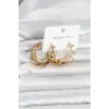 316L Çelik Gold Renk Spiral Halka Kadın Küpe