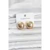 316L Çelik Gold Renk Top Model Kadın Küpe