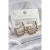 316L Çelik Gold Renk Topçuk Halka Model Kadın Küpe