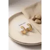 316L Çelik Gold Renk Yarım Halka Model Küpe