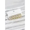 316L Çelik Gold Renk Zirkon Taşlı Halka Küpe Seti