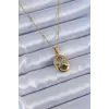316L Çelik Gold Renk Zirkon Taşlı Kadın Kolye