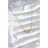 316L Çelik Gold Renk Zirkon Taşlı Model Kadın Kolye 5886