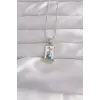 316L Çelik Gümüş Renk Beyaz Mineli Kız Figür Tarot Kolye