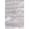 316L Çelik Gümüş Renk Beyaz Mineli Tarot Kolye