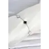316L Çelik Gümüş Renk Siyah Beyaz Baby Yonca Model Kadın Bileklik