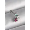 316L Çelik Gümüş Renk Zirkon Taşlı Tragus Piercing