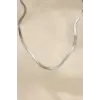 316L Çelik Silver Renk 45 cm İtalyan Zincir Model Kadın Kolye