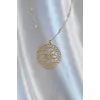 316L Çelik Zincir Gold Renk Lotus Model Kolye
