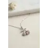 316L Çelik Zincir Gümüş Renk Pembe Kiraz Model Kolye