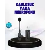 360 Derece Ses Algılamalı Type C Şarjlı Yaka Mikrofonu
