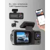 360° Kapsama Sahip Full HD Araç Kamerası 3’lü Kayıt Gece Görüşlü DashCam
