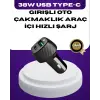 38W Çift Çıkışlı Araç Şarj Cihazı – Type-C ve USB PD Destekli