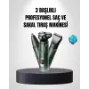 3D Akıllı Kesim Teknolojili Şarjlı Tıraş Seti – 3 Başlıklı, Paslanmaz Çelik Bıçaklı