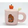 3D Capybara Desenli Porselen Kupa Bardak