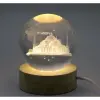 3D İstanbul Temalı Kristal Cam Küre Led Lamba Model 2