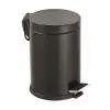 3lt Siyah Pedallı Metal Çöp Kovası Bx40