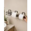 3’lü Yapışkanlı WC Kağıtlığı Siyah Rulo Tutucu Banyo ve Mutfak Kullanımı