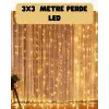 3x3 Metre Perde LED Işık Sıcak  Şelale Tasarım Dekoratif Aydınlatma