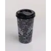 4 Adet Kahve Bardağı Kapaklı Desenli 650ML