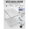 4 Kişilik Katlanabilir Kamp Masası Seti 4 Tabureli 50-65 cm Ayarlanabilir Yükseklik