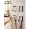 4lü Duvar Tipi Yapışkanlı Askı Pratik Ev ve Banyo Askılık Seti