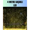4 Metre Yılbaşı Şelale Led Perde Işık Ev Bahçe Dekor