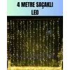 4 Metre Yılbaşı Şelale Led Perde Işık Ev Bahçe Dekor