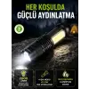4 Modlu USB Şarjlı LED El Feneri Kamp ve Outdoor
